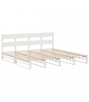 vidaXL Bed Frame without Mattress White 200x200 cm Solid Wood Pine