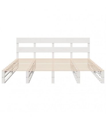 vidaXL Bed Frame without Mattress White 200x200 cm Solid Wood Pine