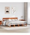 vidaXL Bed Frame without Mattress Wax Brown 200x200 cm Solid Wood Pine