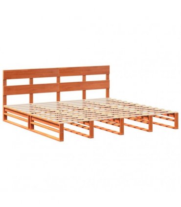 vidaXL Bed Frame without Mattress Wax Brown 200x200 cm Solid Wood Pine