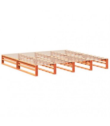 vidaXL Bed Frame without Mattress Wax Brown 200x200 cm Solid Wood Pine