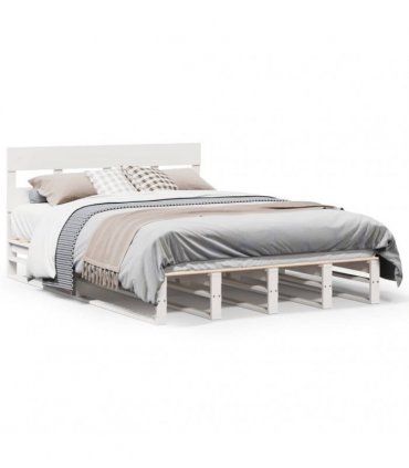 vidaXL Bed Frame without Mattress White 120x190 cm Solid Wood Pine
