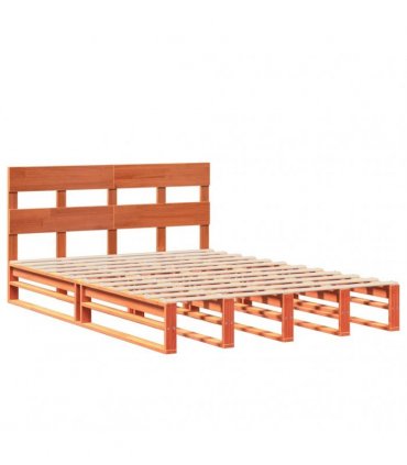 vidaXL Bed Frame without Mattress Wax Brown 120x190 cm Solid Wood Pine