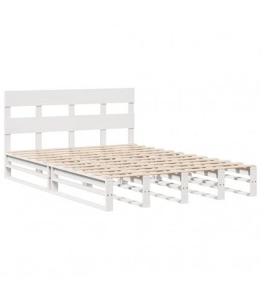 vidaXL Bed Frame without Mattress White 135x190 cm Solid Wood Pine
