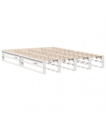vidaXL Bed Frame without Mattress White 135x190 cm Solid Wood Pine