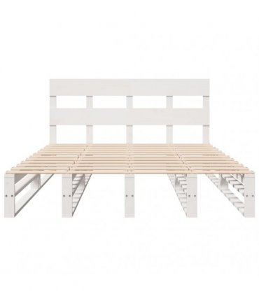 vidaXL Bed Frame without Mattress White 135x190 cm Solid Wood Pine
