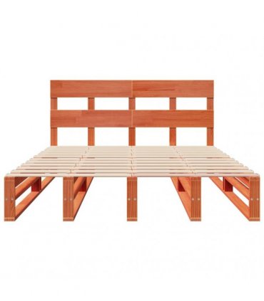 vidaXL Bed Frame without Mattress Wax Brown 140x190 cm Solid Wood Pine
