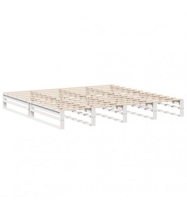 vidaXL Bed Frame without Mattress White 200x200 cm Solid Wood Pine