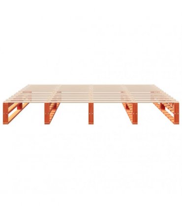 vidaXL Bed Frame without Mattress Wax Brown 200x200 cm Solid Wood Pine