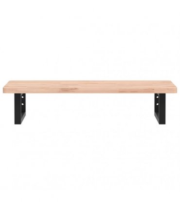 vidaXL Basin Shelf Wall Mounted Steel and Solid Wood Beech