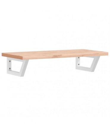 vidaXL Basin Shelf Wall Mounted Steel and Solid Wood Beech