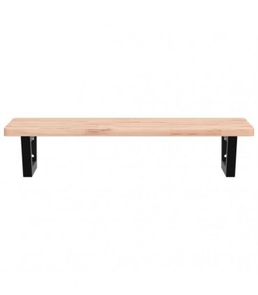 vidaXL Basin Shelf Wall Mounted Steel and Solid Wood Beech