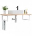 vidaXL Basin Shelf Wall Mounted Steel and Solid Wood Oak