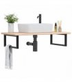 vidaXL Basin Shelf Wall Mounted Steel and Solid Wood Oak