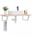 vidaXL Basin Shelf Wall Mounted Steel and Solid Wood Oak