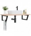 vidaXL Basin Shelf Wall Mounted Steel and Solid Wood Oak