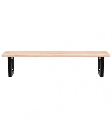 vidaXL Basin Shelf Wall Mounted Steel and Solid Wood Oak