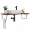 vidaXL Basin Shelf Wall Mounted Steel and Solid Wood Oak