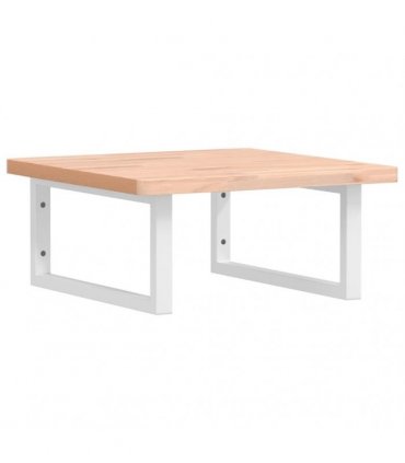 vidaXL Basin Shelf Wall Mounted Steel and Solid Wood Beech