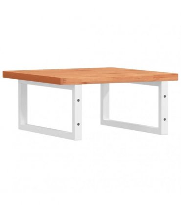vidaXL Basin Shelf Wall Mounted Steel and Solid Wood Beech