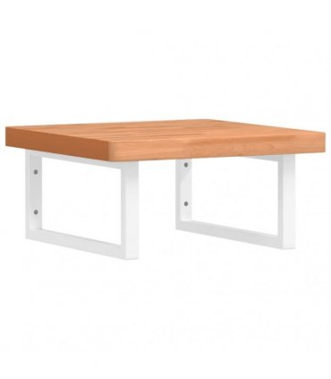 vidaXL Basin Shelf Wall Mounted Steel and Solid Wood Beech