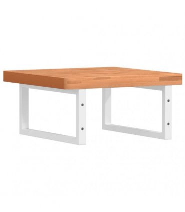vidaXL Basin Shelf Wall Mounted Steel and Solid Wood Beech