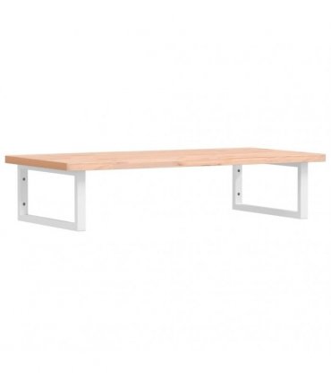 vidaXL Basin Shelf Wall Mounted Steel and Solid Wood Beech
