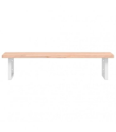 vidaXL Basin Shelf Wall Mounted Steel and Solid Wood Beech