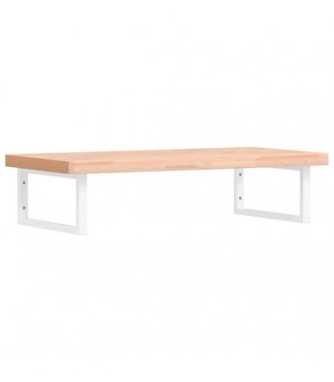 vidaXL Basin Shelf Wall Mounted Steel and Solid Wood Beech