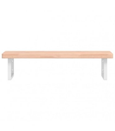 vidaXL Basin Shelf Wall Mounted Steel and Solid Wood Beech