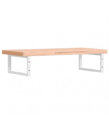 vidaXL Basin Shelf Wall Mounted Steel and Solid Wood Beech