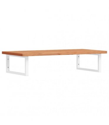 vidaXL Basin Shelf Wall Mounted Steel and Solid Wood Beech