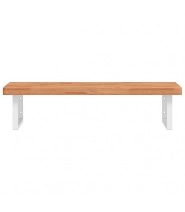 vidaXL Basin Shelf Wall Mounted Steel and Solid Wood Beech