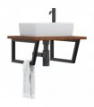 vidaXL Basin Shelf Wall Mounted Steel and Solid Wood Oak