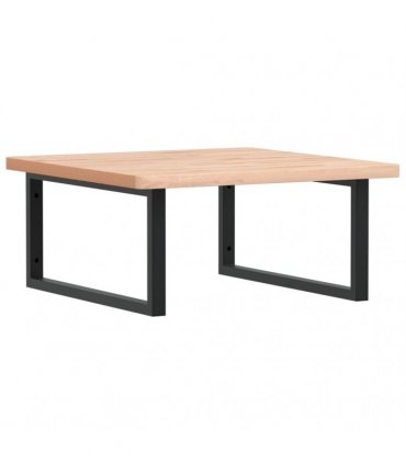 vidaXL Basin Shelf Wall Mounted Steel and Solid Wood Beech