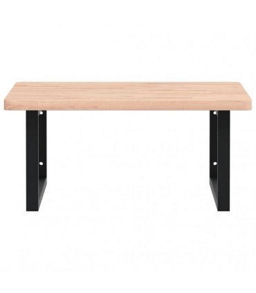 vidaXL Basin Shelf Wall Mounted Steel and Solid Wood Beech