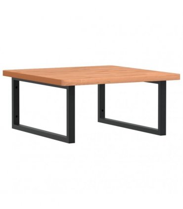 vidaXL Basin Shelf Wall Mounted Steel and Solid Wood Beech