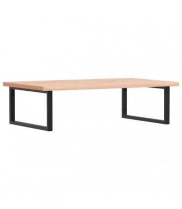 vidaXL Basin Shelf Wall Mounted Steel and Solid Wood Beech