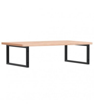vidaXL Basin Shelf Wall Mounted Steel and Solid Wood Beech