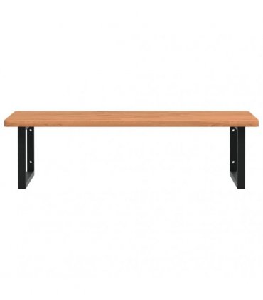 vidaXL Basin Shelf Wall Mounted Steel and Solid Wood Beech