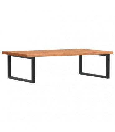 vidaXL Basin Shelf Wall Mounted Steel and Solid Wood Beech
