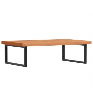 vidaXL Basin Shelf Wall Mounted Steel and Solid Wood Beech