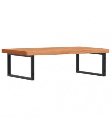 vidaXL Basin Shelf Wall Mounted Steel and Solid Wood Beech