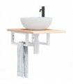 vidaXL Basin Shelf Wall Mounted Steel and Solid Wood Oak