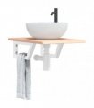 vidaXL Basin Shelf Wall Mounted Steel and Solid Wood Oak