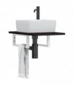 vidaXL Basin Shelf Wall Mounted Steel and Solid Wood Oak