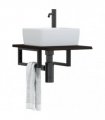 vidaXL Basin Shelf Wall Mounted Steel and Solid Wood Oak