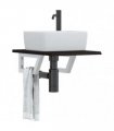 vidaXL Basin Shelf Wall Mounted Steel and Solid Wood Oak