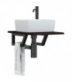 vidaXL Basin Shelf Wall Mounted Steel and Solid Wood Oak