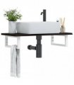 vidaXL Basin Shelf Wall Mounted Steel and Solid Wood Oak